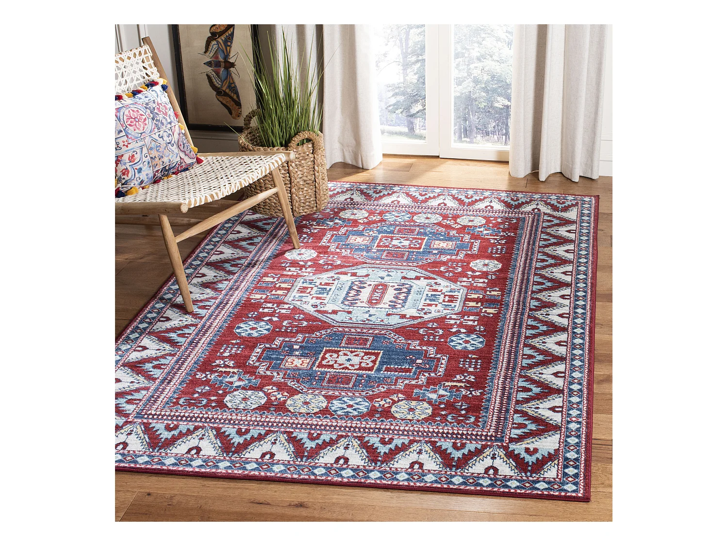 Tapis Rouge/Bleu 160 X 229 cm - Kara