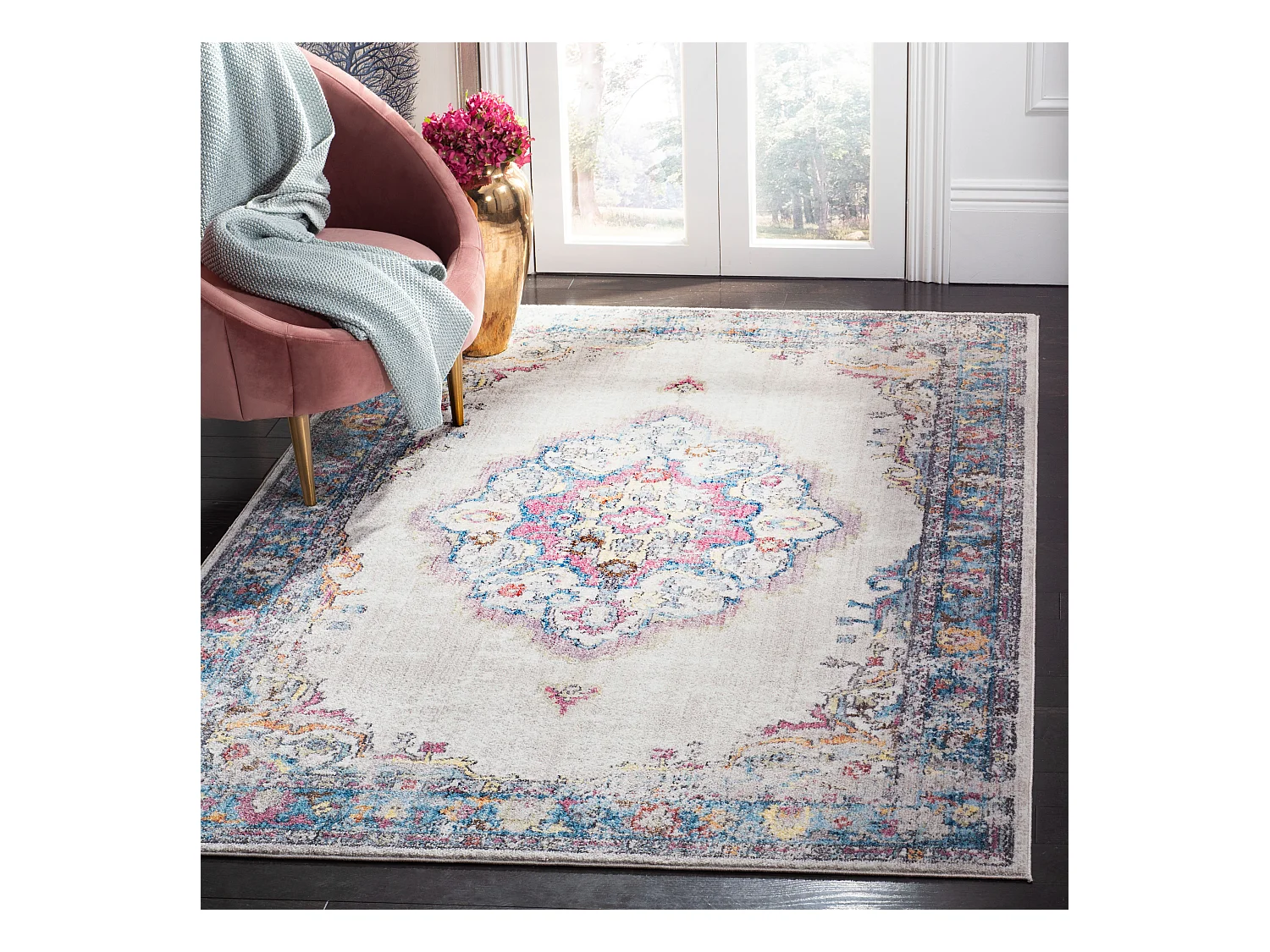 Tapis Gris/Bleu 155 X 229 cm - Malani