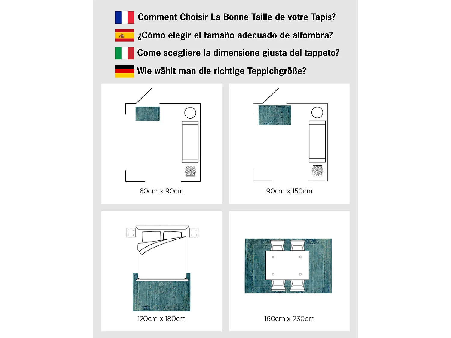 Tapis Bleu 79 X 152 cm - Stephaine