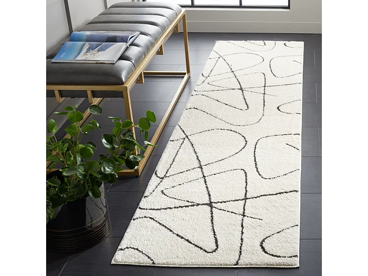Tapis IVOIRE/NOIR 66 X 122 cm - Beatrix