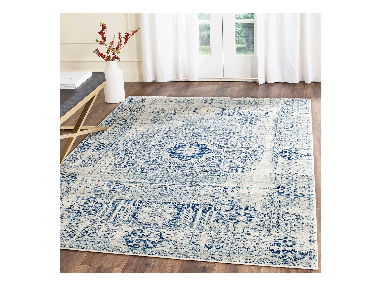 Tapis Neutre/Bleu 160 X 229 cm - Carine