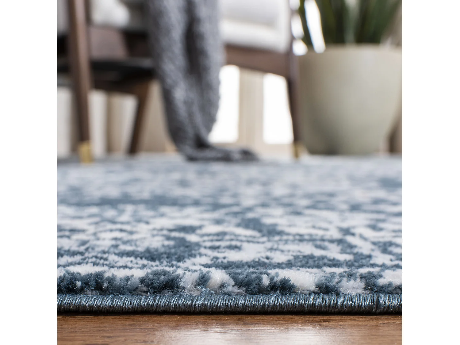 Tapis Bleu Marine/Neutre 66 X 213 cm - Scarlett