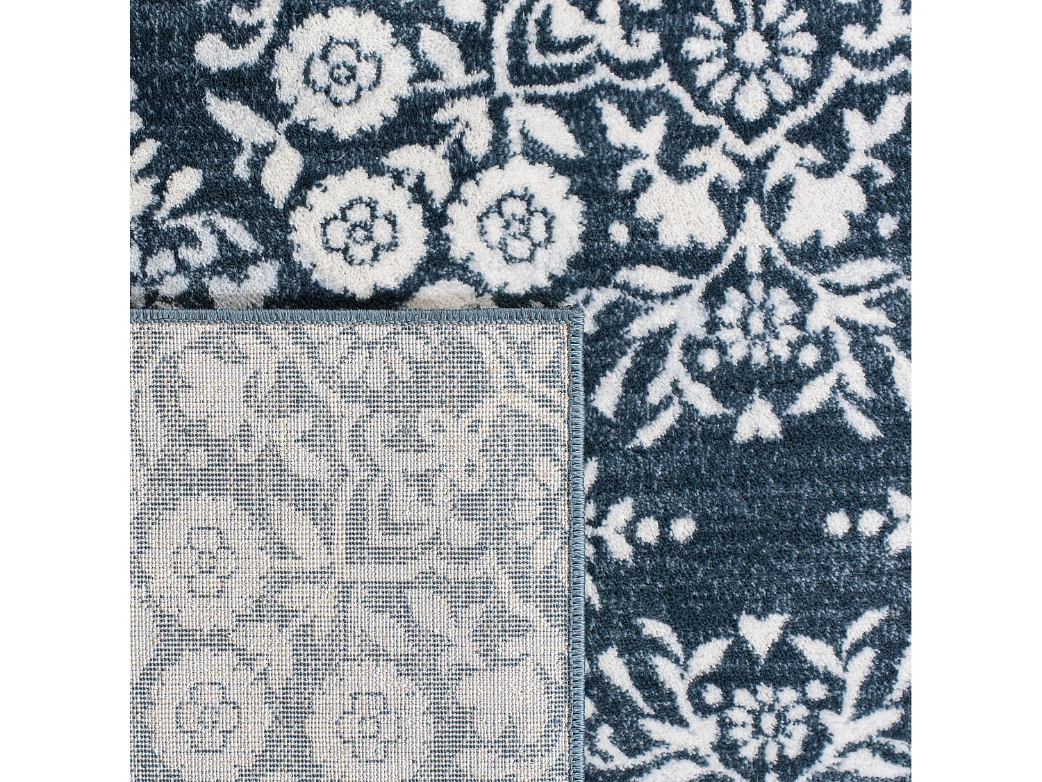 Tapis Bleu Marine/Neutre 66 X 213 cm - Scarlett