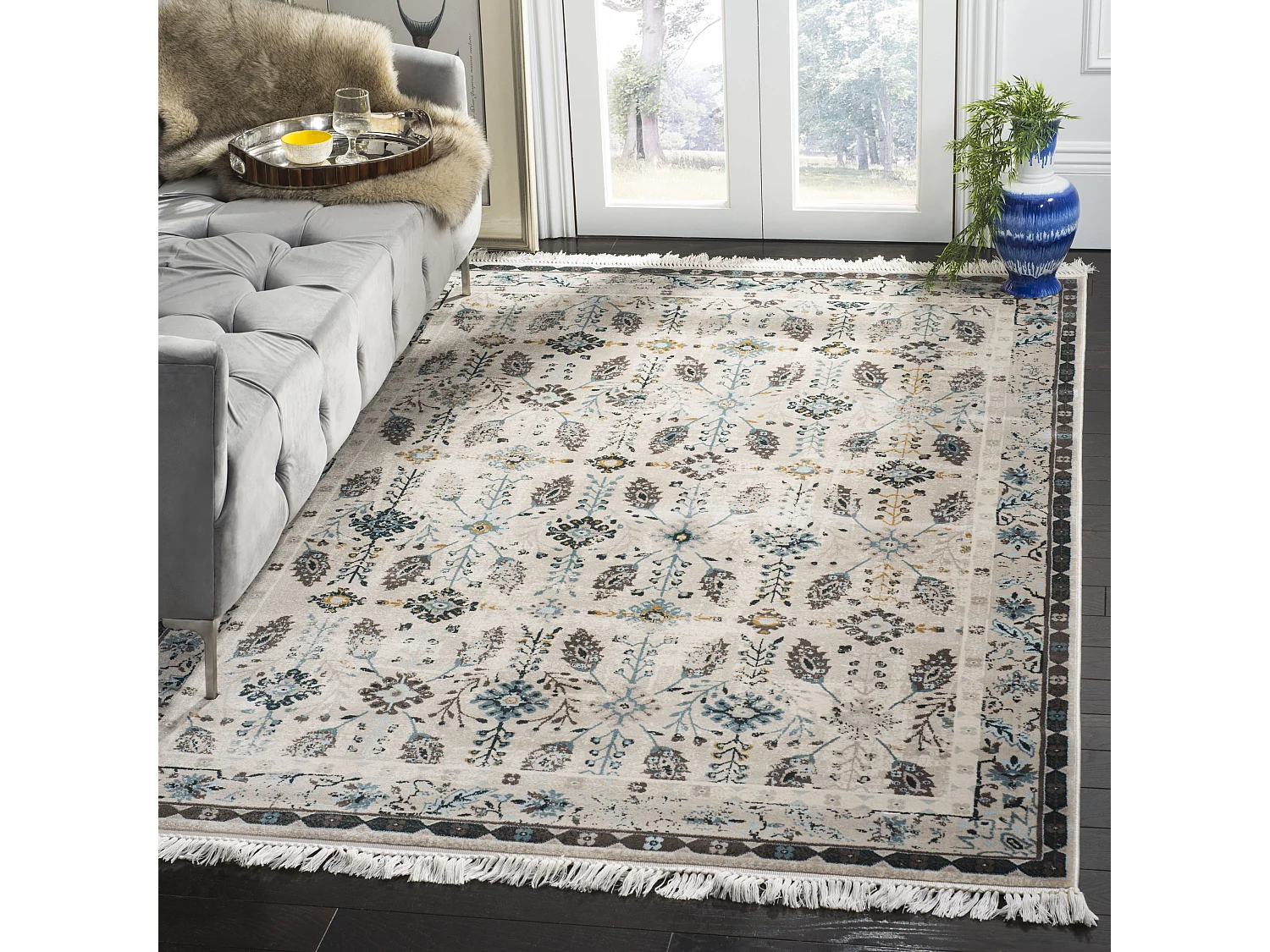 Tapis Neutre/Bleu 155 X 229 cm - Kaden