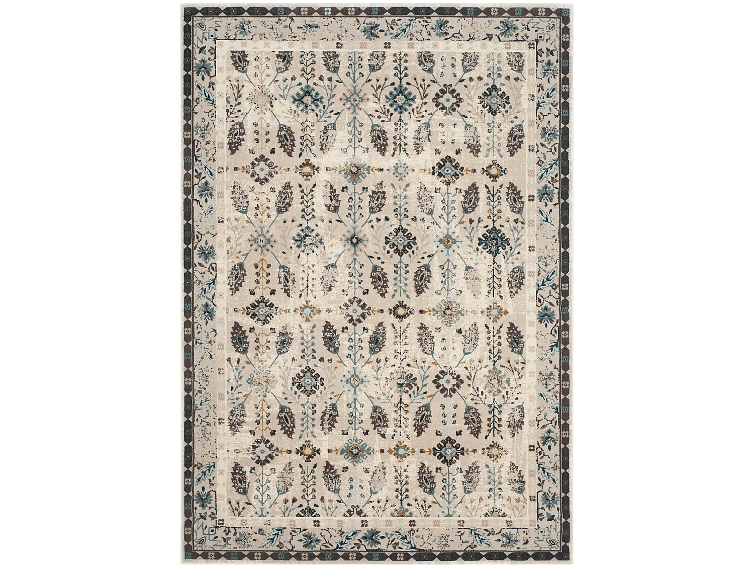 Tapis Crème/Turquoise 155 x 229 cm - Kaden