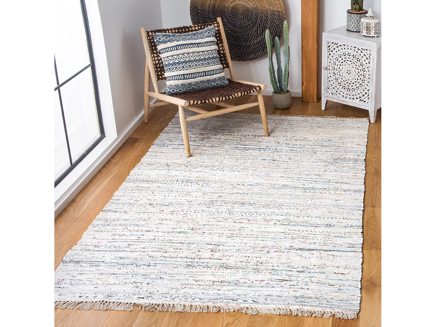 Tapis Blanc/Multicolore 152 X 244 cm - Elena