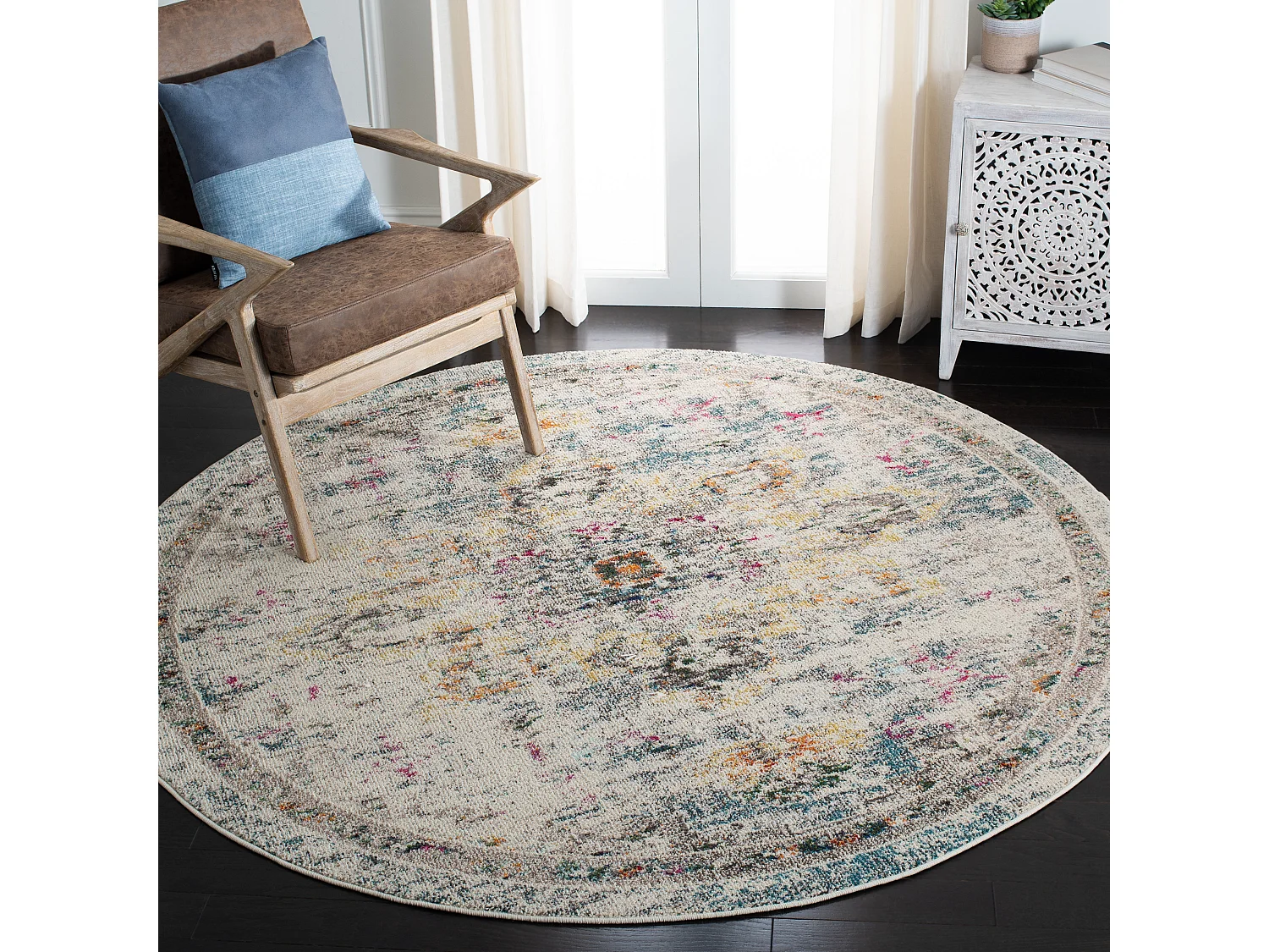 Tapis Gris/Or 152 X 152 cm - Malaya