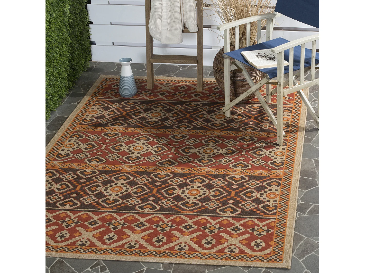 Tapis Rouge/Marron 122 X 170 cm - Alia