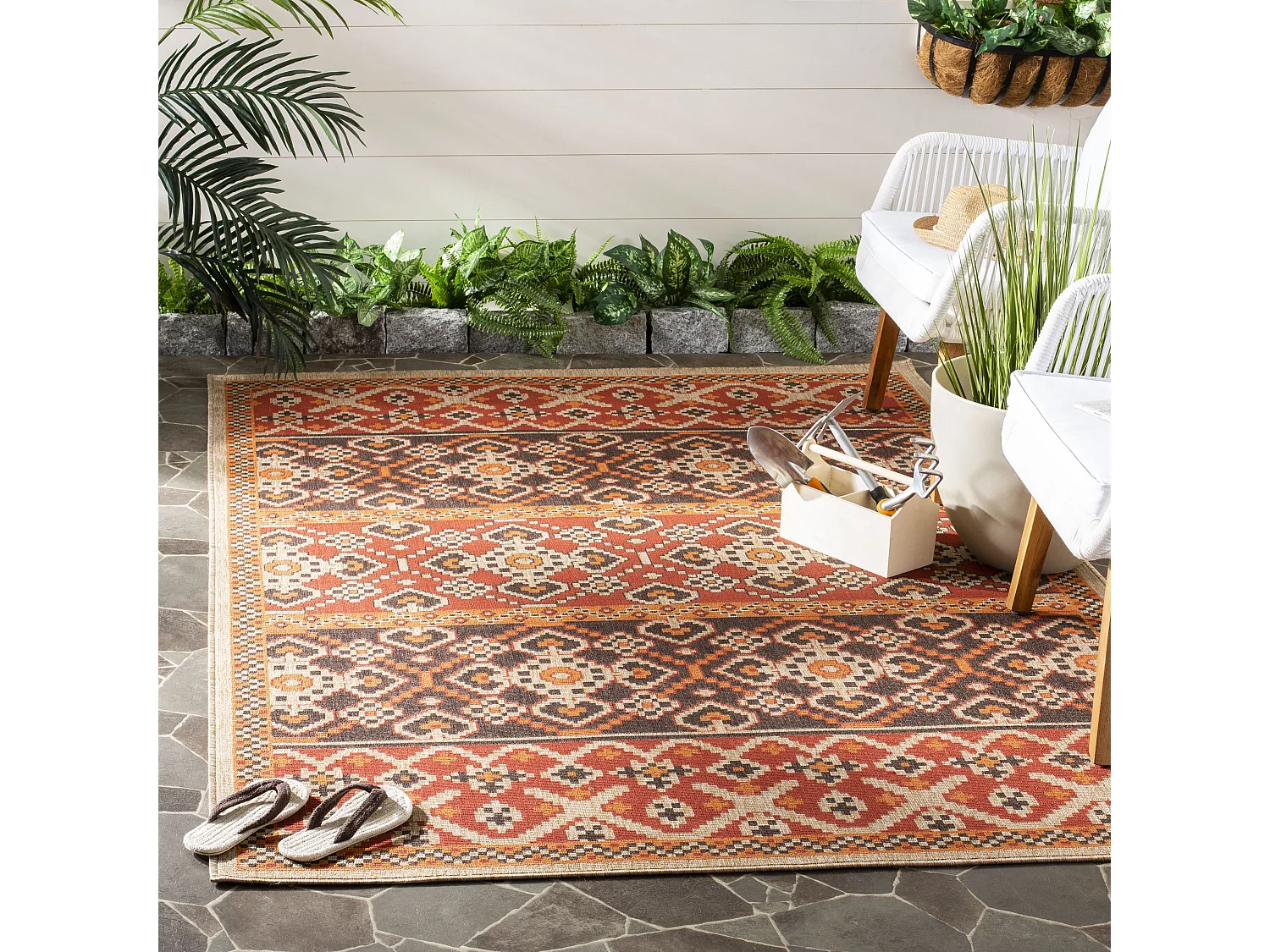 Tapis Rouge/Marron 122 X 170 cm - Alia