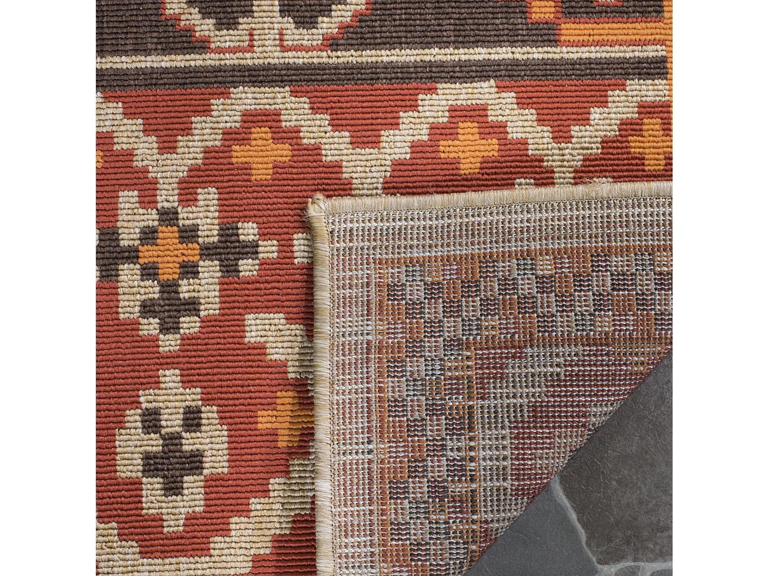Tapis Rouge/Marron 122 X 170 cm - Alia