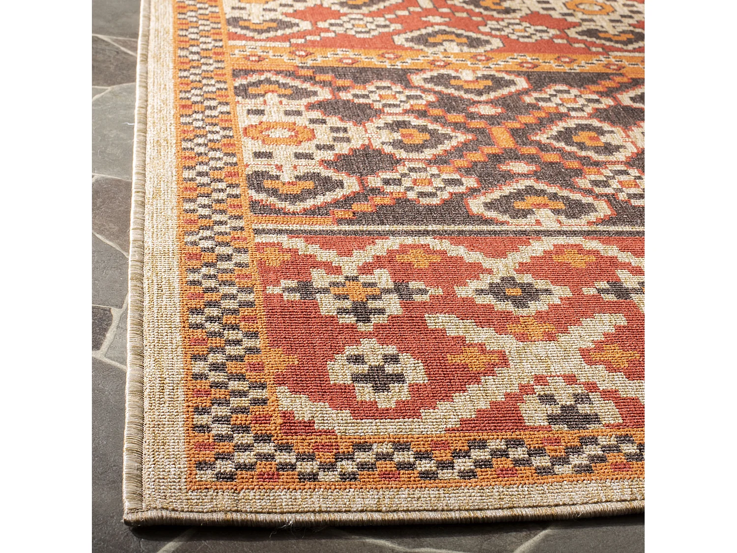 Tapis Rouge/Marron 122 X 170 cm - Alia