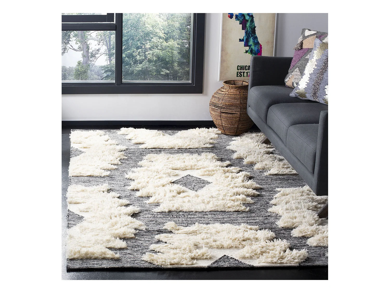 Tapis Noir/Neutre 183 X 274 cm - Eden