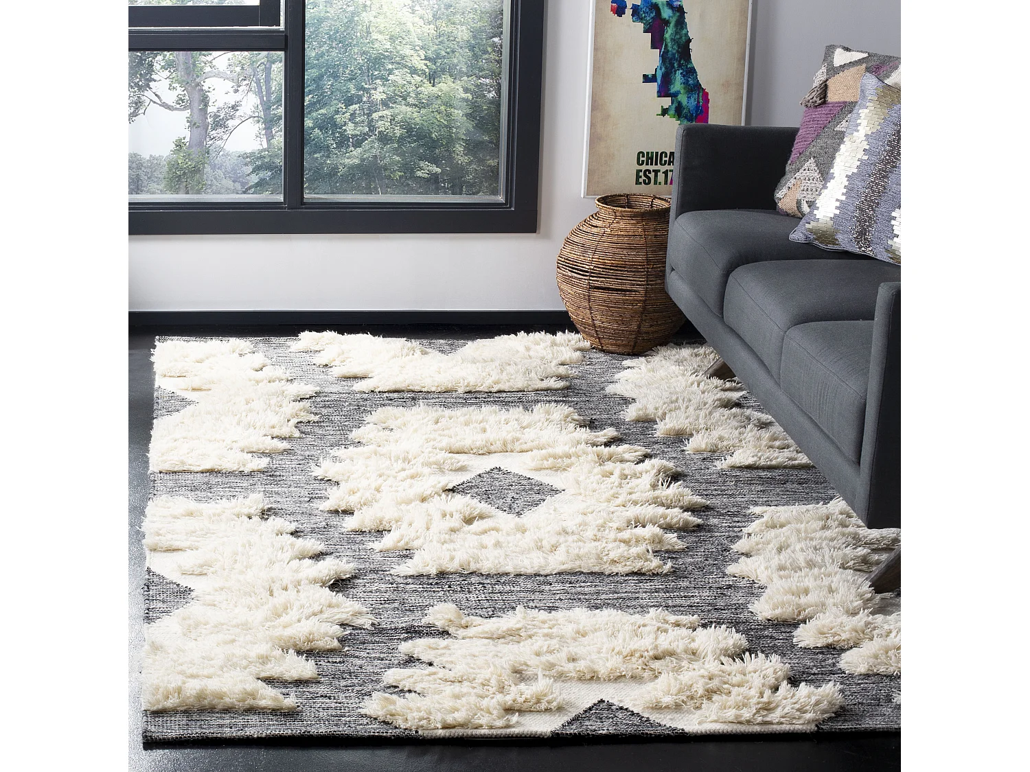 Tapis Noir/Neutre 183 X 274 cm - Eden