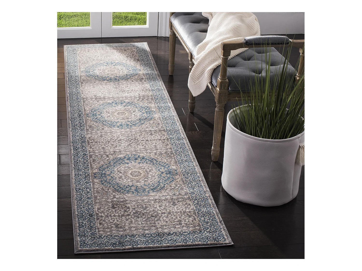 Tapis Gris/Bleu 66 X 244 cm - Kameni