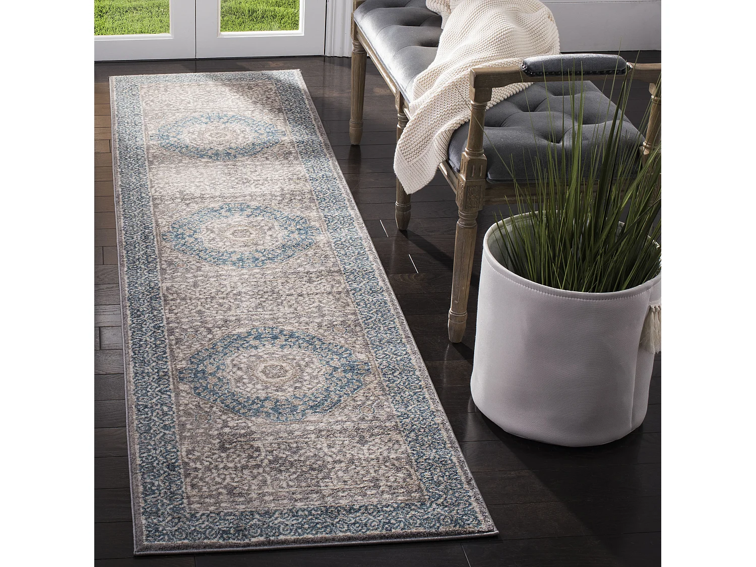 Tapis Gris/Bleu 66 X 244 cm - Kameni