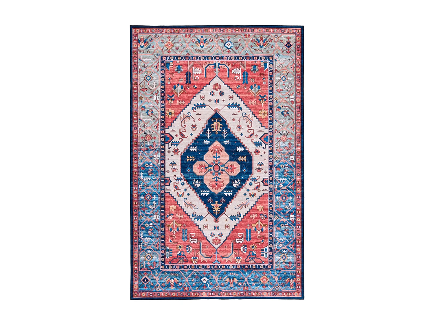 Tapis Rouille/Bleu 91 X 152 cm - Leilani