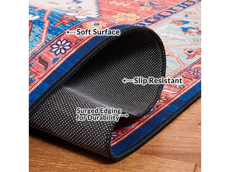 Tapis Rouille/Bleu 91 X 152 cm - Leilani