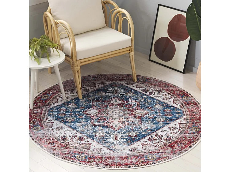 Tapis Bleu/Rouge 183 X 183 cm - Solana