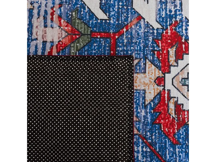 Tapis Bleu/Rouge 183 X 183 cm - Solana