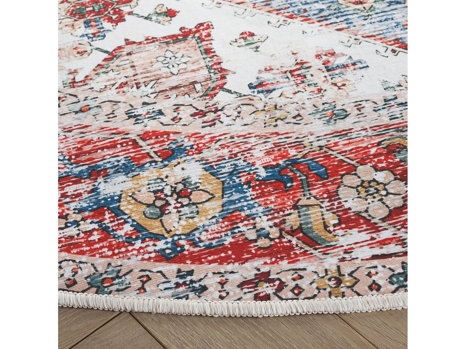 Tapis Bleu/Rouge 183 X 183 cm - Solana