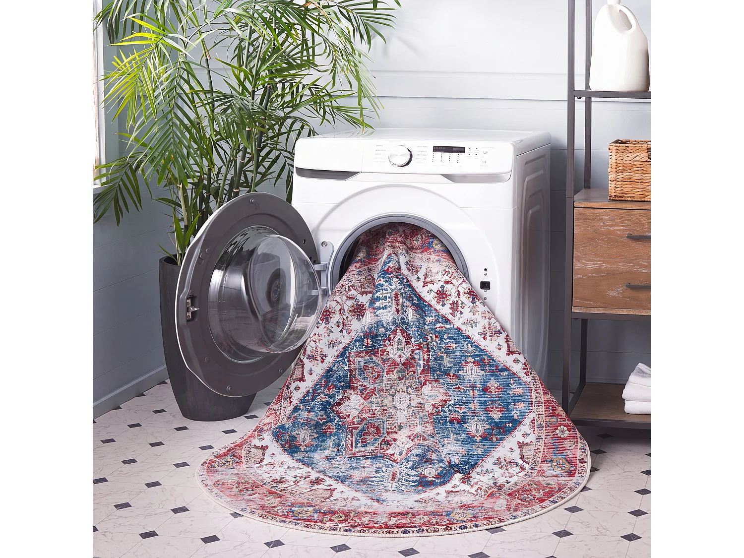 Tapis Bleu/Rouge 183 X 183 cm - Solana