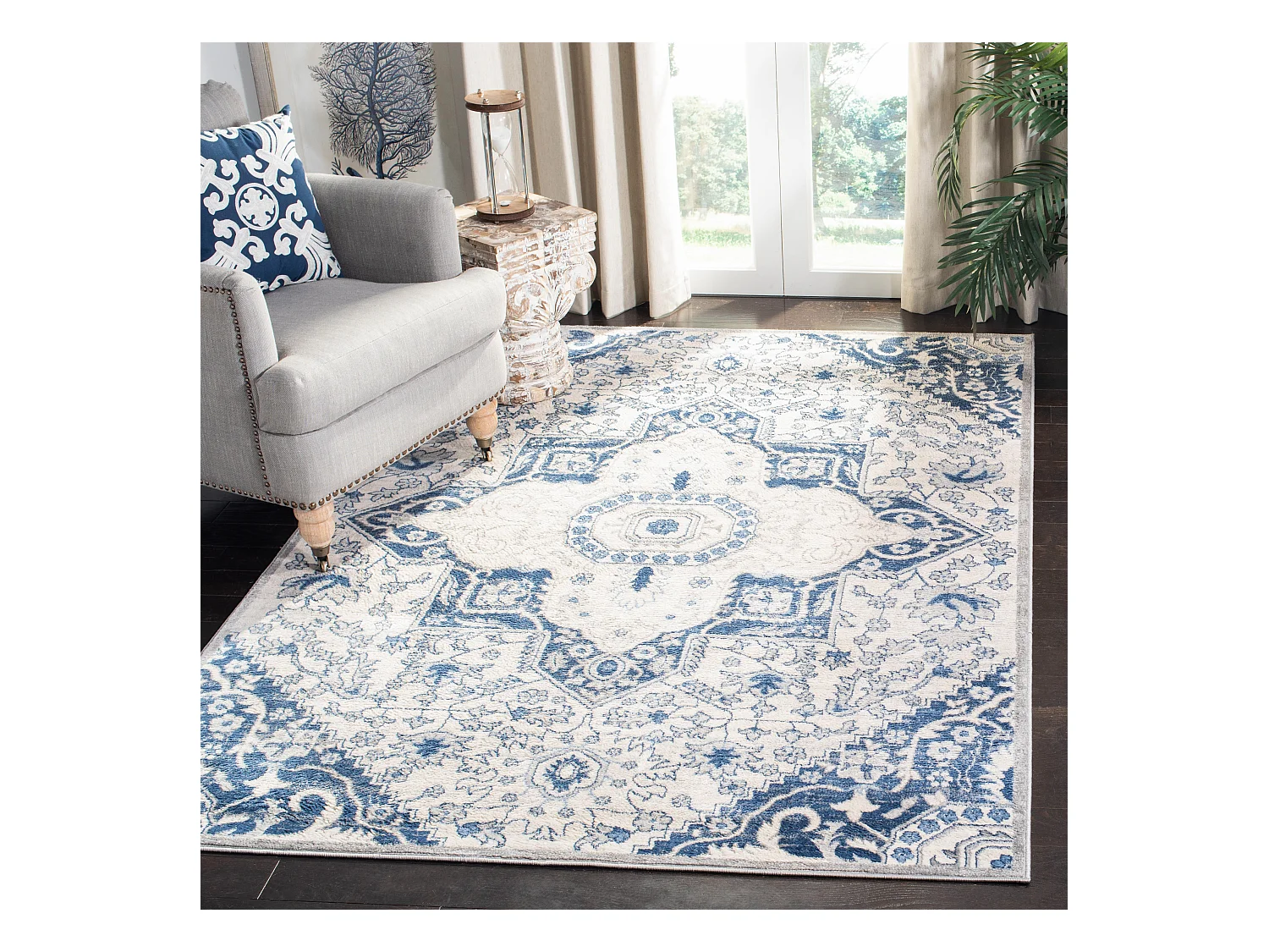 Tapis Neutre/Bleu 122 X 183 cm - Maeve