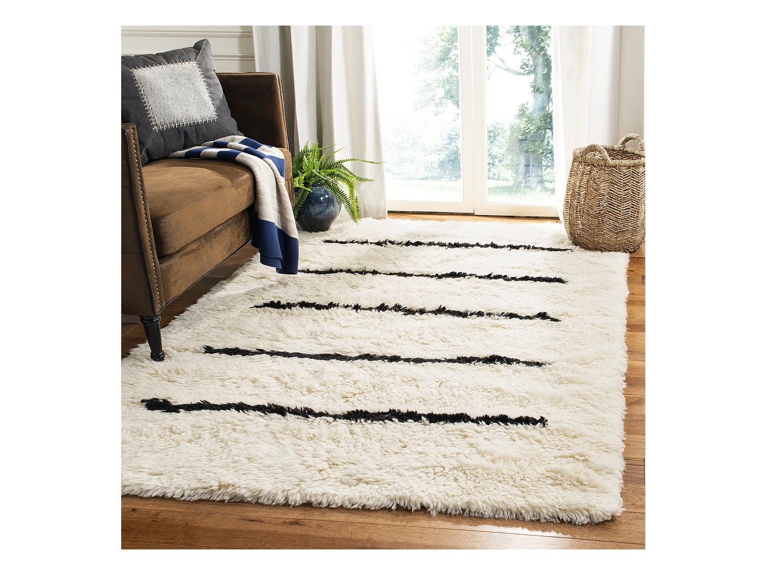 Tapis Neutre/Noir 160 X 229 cm - Jacinta