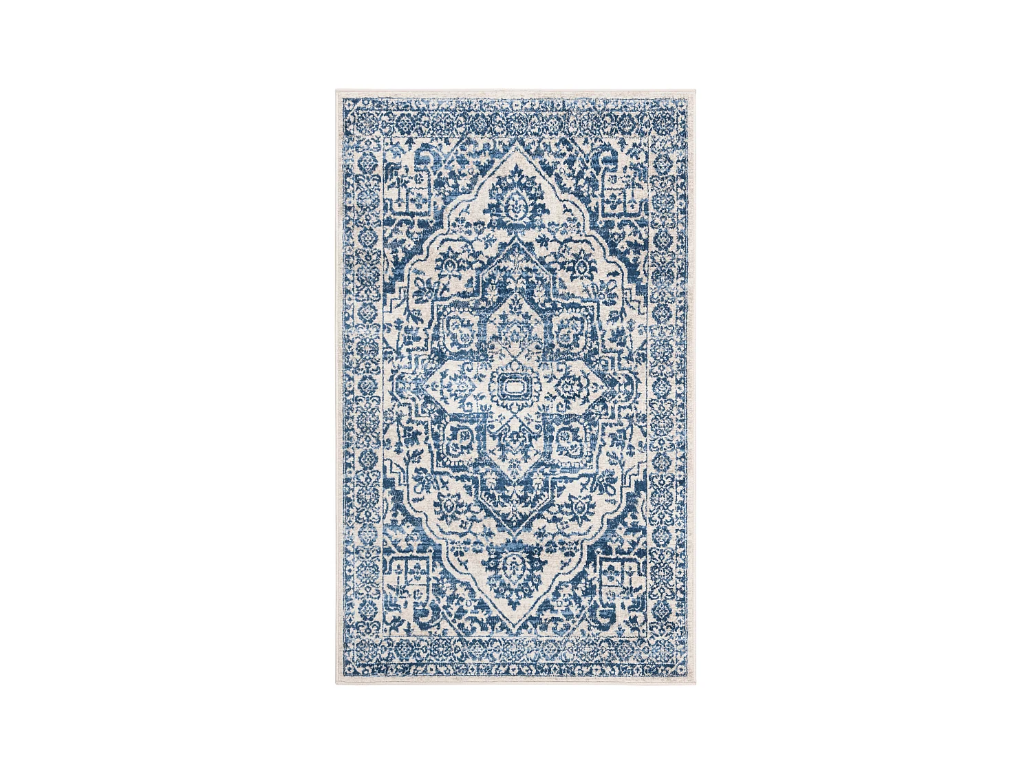 Tapis Bleu Marine/Gris 91 X 152 cm - Melany