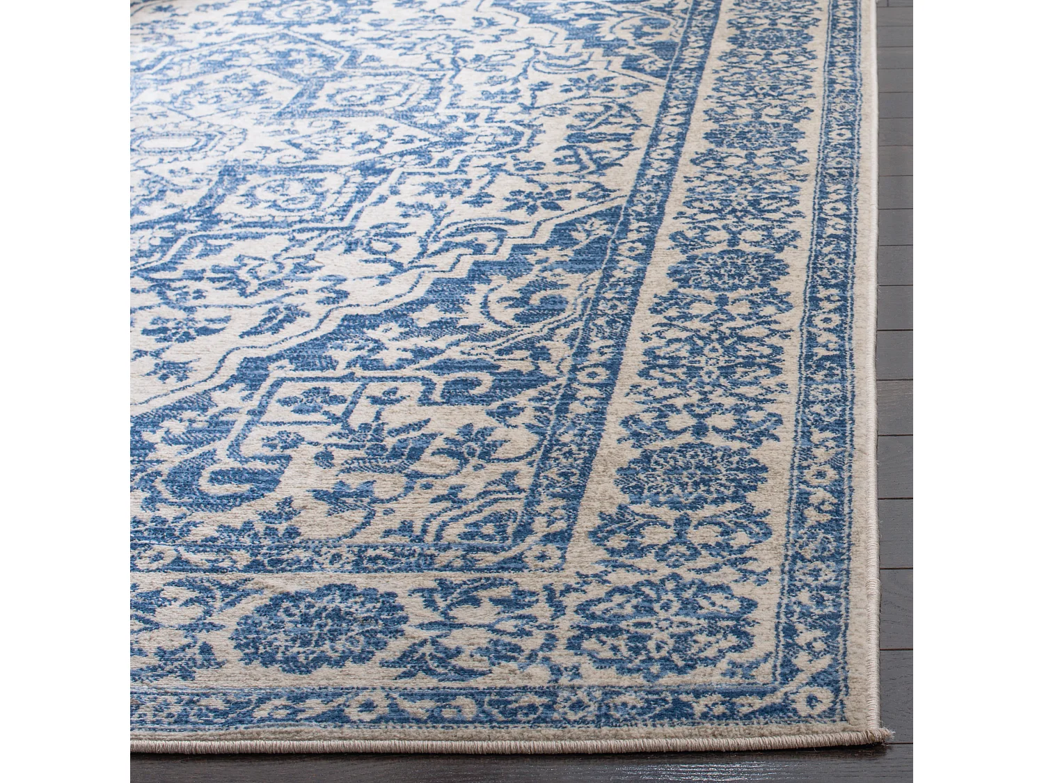 Tapis Bleu Marine/Gris 91 X 152 cm - Melany