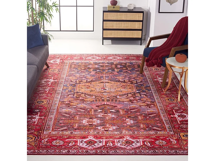 Tapis Bleu marine/rouille 244 X 305 cm - Patricia
