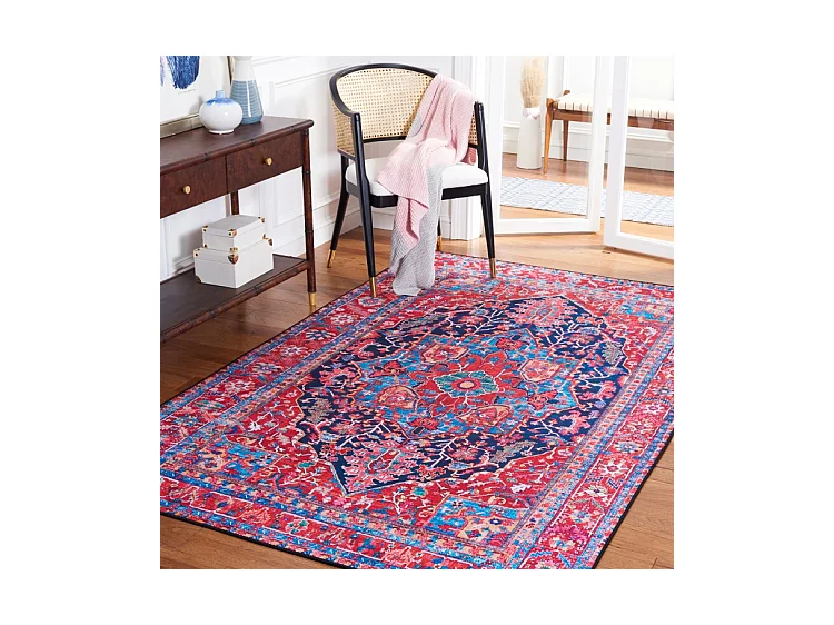Tapis Bleu Marine/Rouge 152 X 244 cm - Isabeau