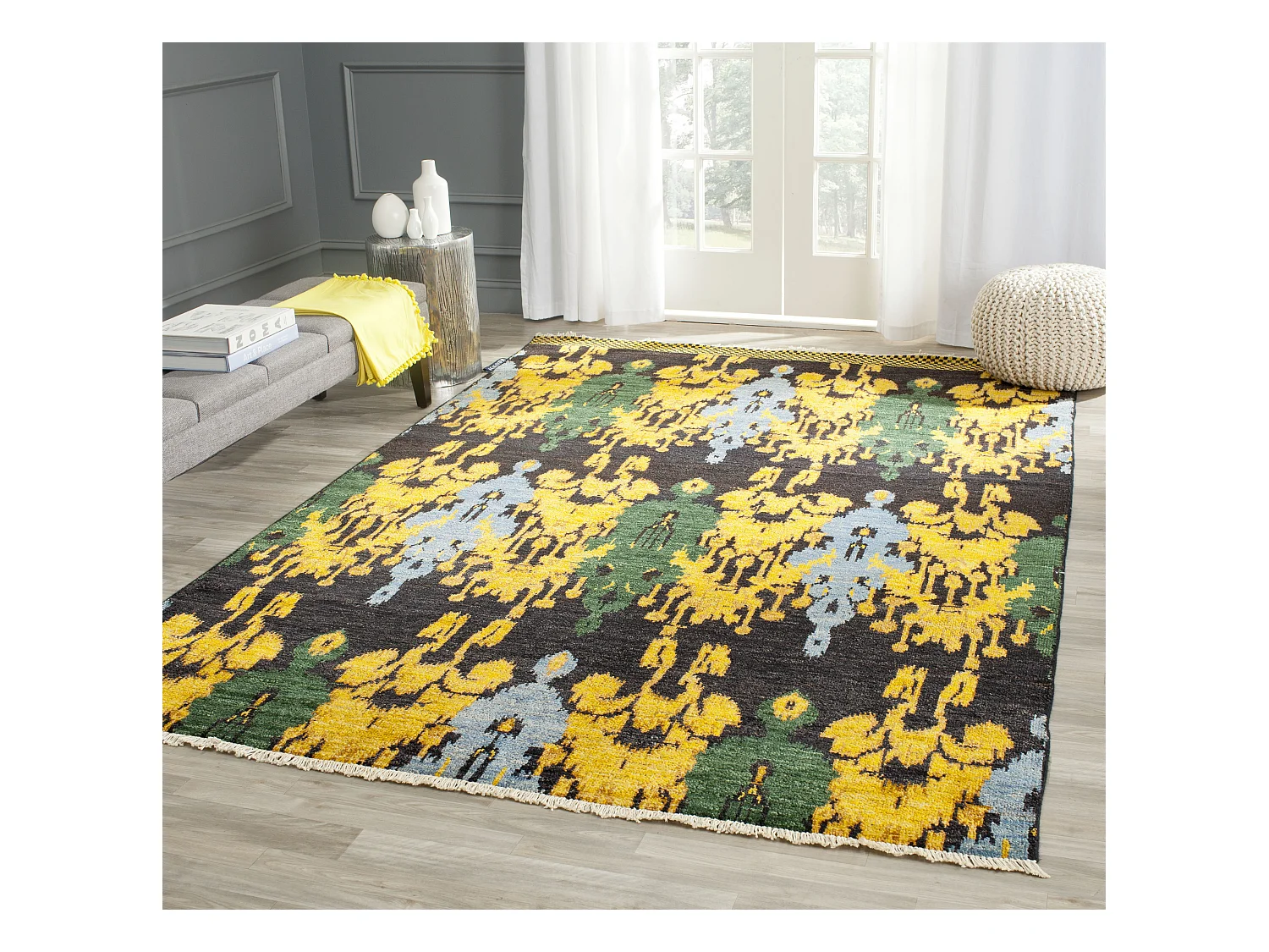 Tapis Noir/Or 183 X 274 cm - Aviana