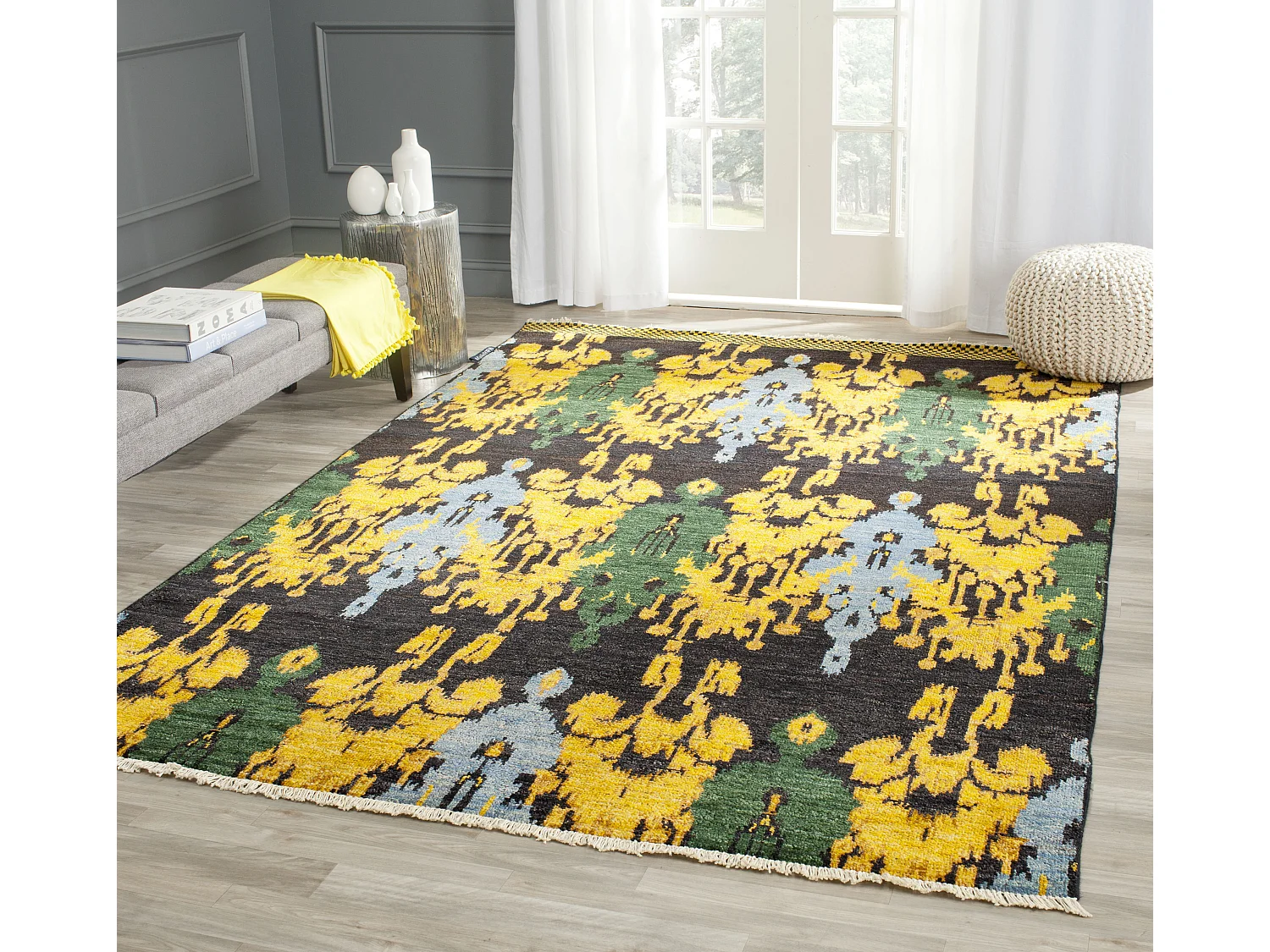 Tapis Noir/Or 183 X 274 cm - Aviana