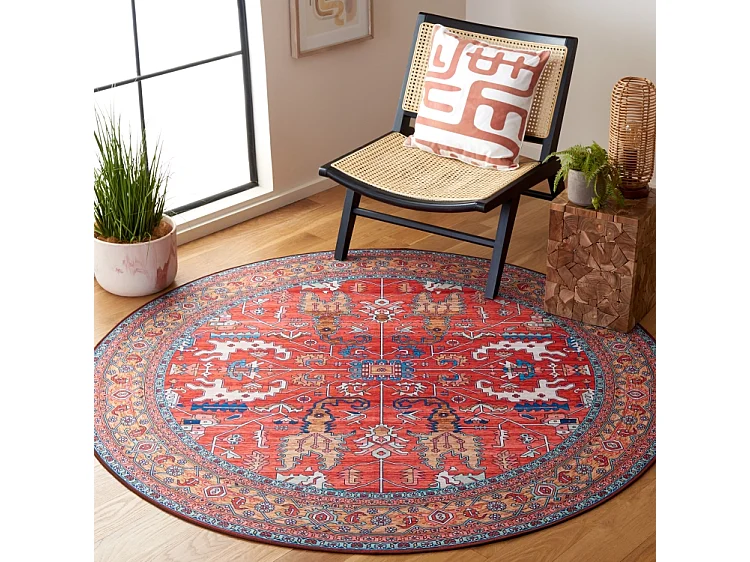 Tapis Rouge/Bleu 183 X 183 cm - Fiora