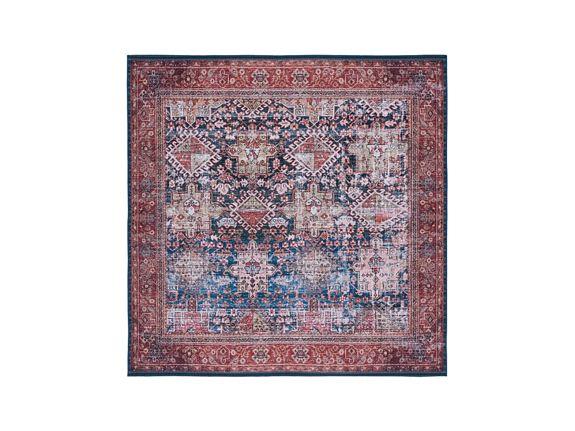 Tapis Bleu Marine/Rouille 183 X 183 cm - Zarah