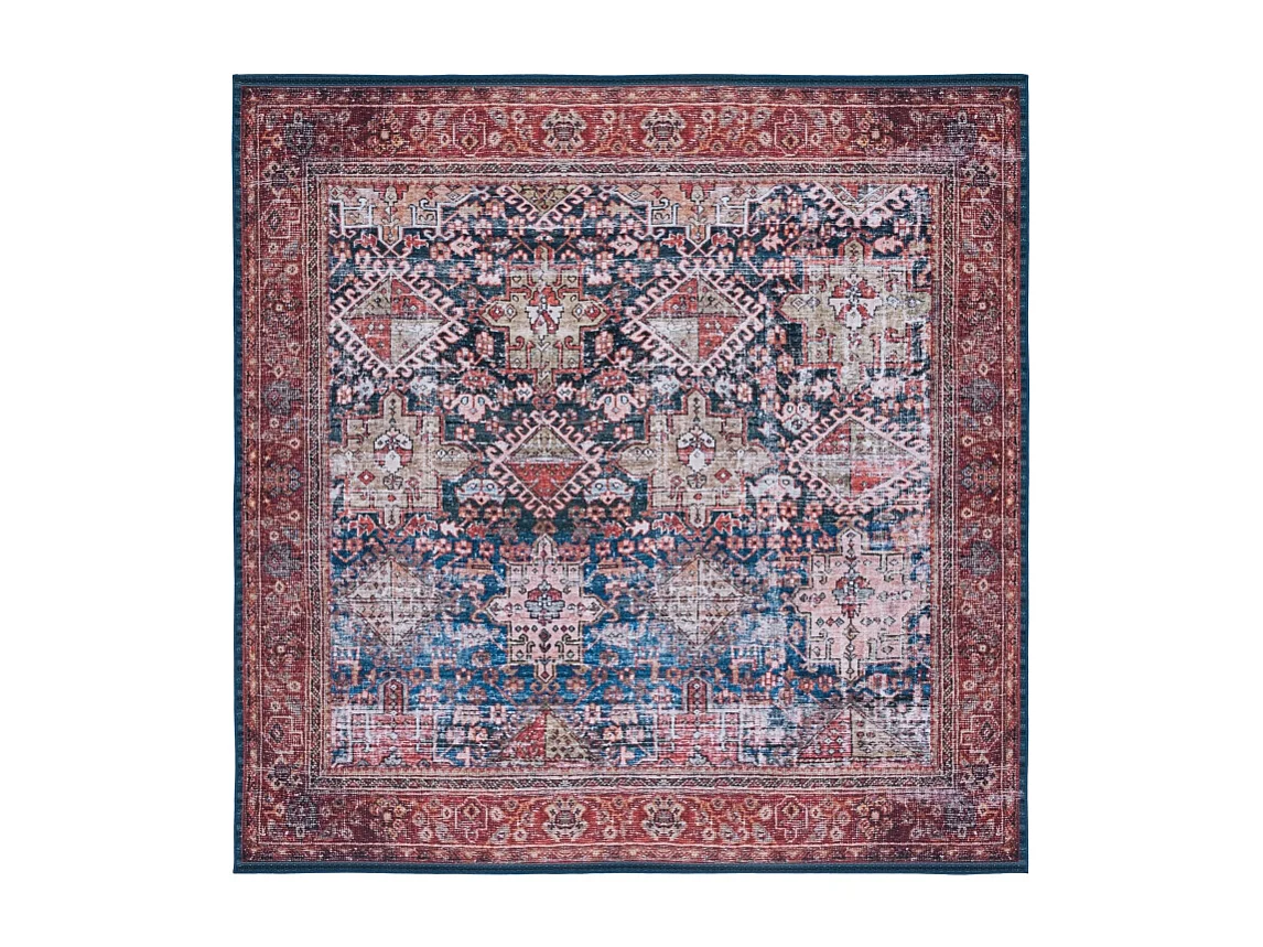 Tapis Bleu Marine/Rouille 183 X 183 cm - Zarah