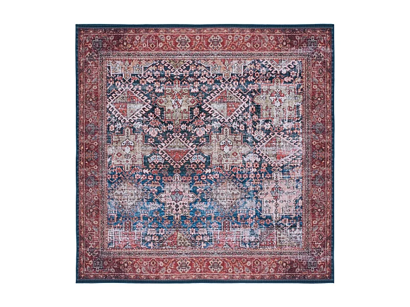 Tapis Bleu Marine/Rouille 183 X 183 cm - Zarah