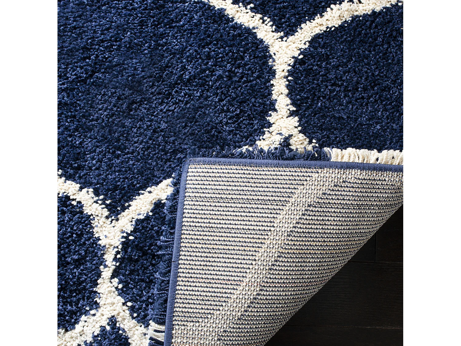 Tapis Bleu Marine/Neutre 91 X 152 cm - Mati