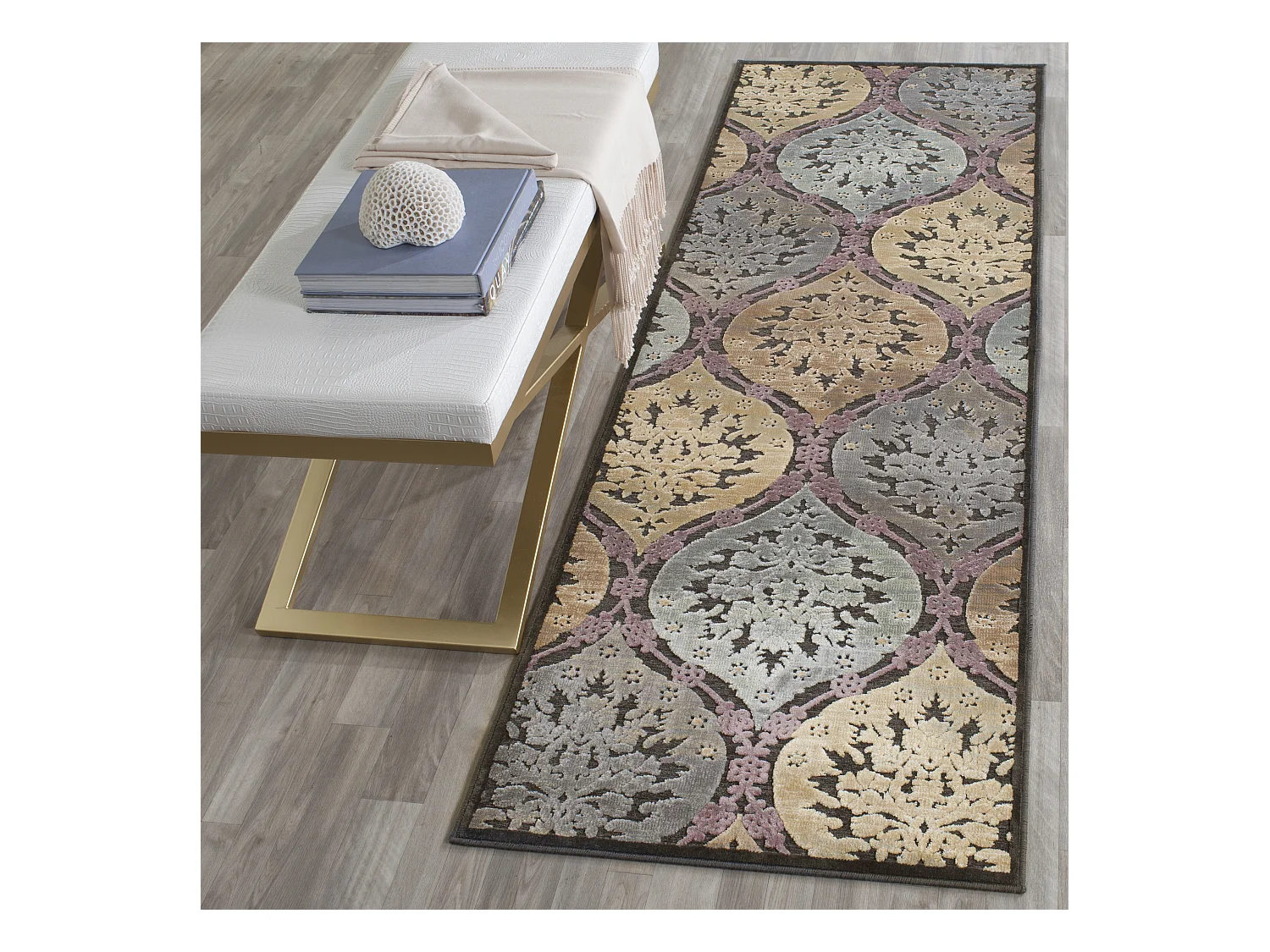 Tapis Gris/Multicolore 74 X 229 cm - Roseau