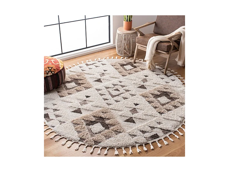 Tapis Ivoire/Marron 160 X 160 cm - Bianca