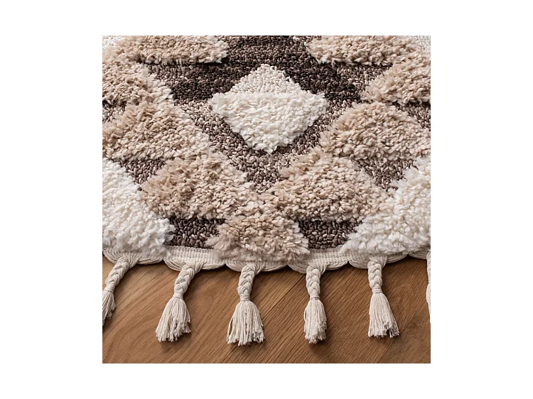 Tapis Ivoire/Marron 160 X 160 cm - Bianca