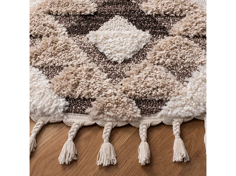 Tapis Ivoire/Marron 160 X 160 cm - Bianca