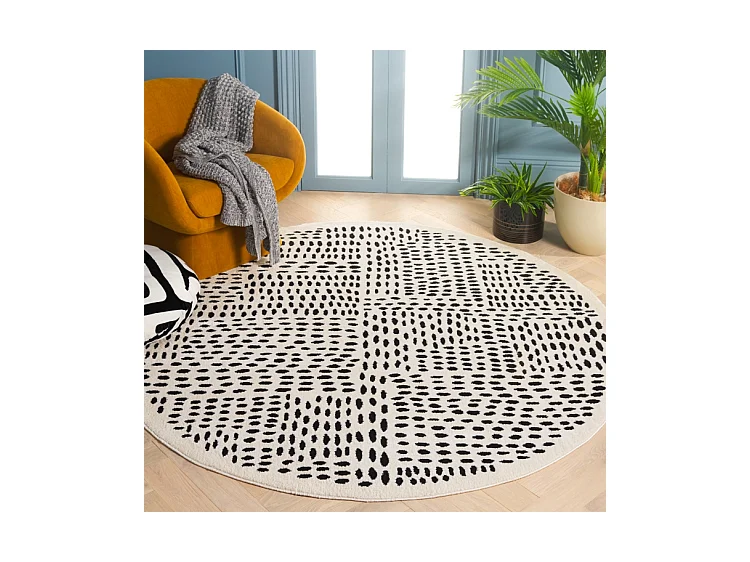 Tapis IVOIRE/NOIR 201 X 201 cm - Grazia