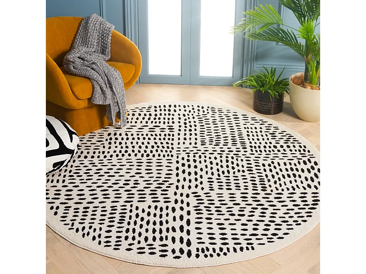 Tapis IVOIRE/NOIR 201 X 201 cm - Grazia