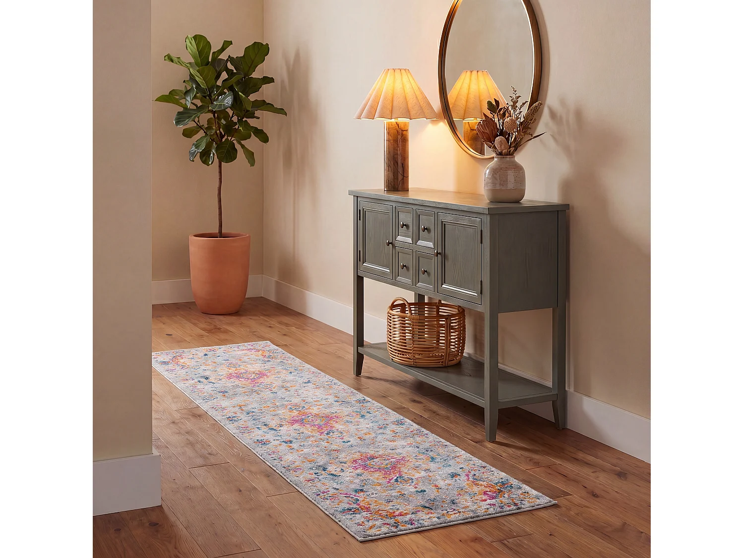 Tapis Gris/Fuchsia 69 X 244 cm - Shannon
