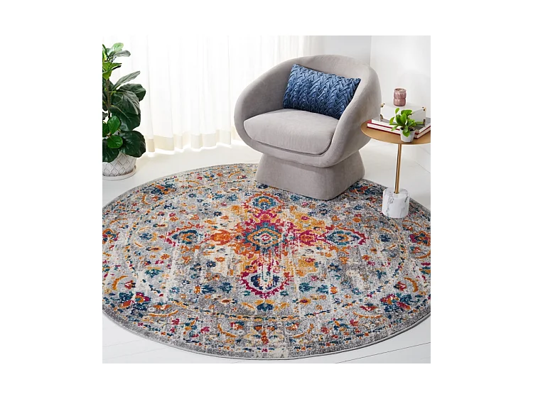 Tapis Gris/Fuchsia 201 X 201 cm - Shannon