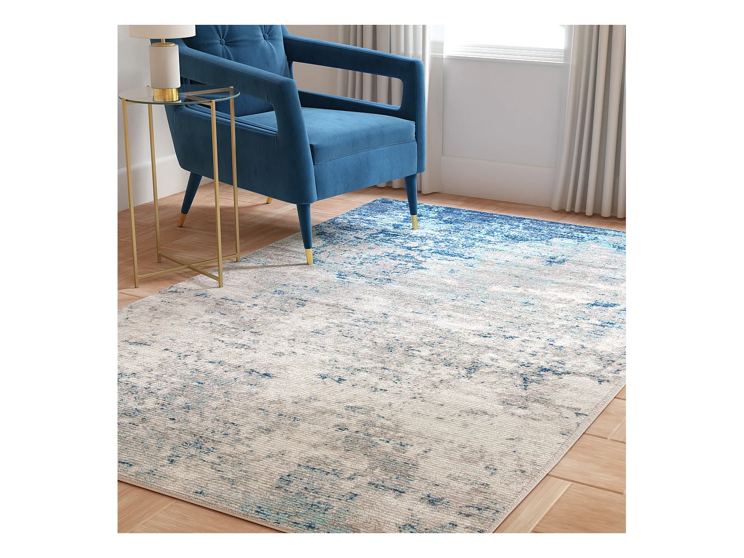 Tapis Gris/Bleu 160 X 229 cm - Isabella