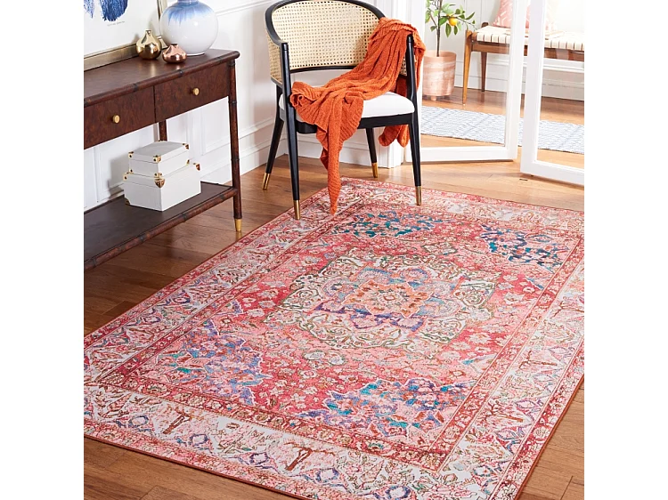 Tapis Rose/Crème 152 X 244 cm - Fleur
