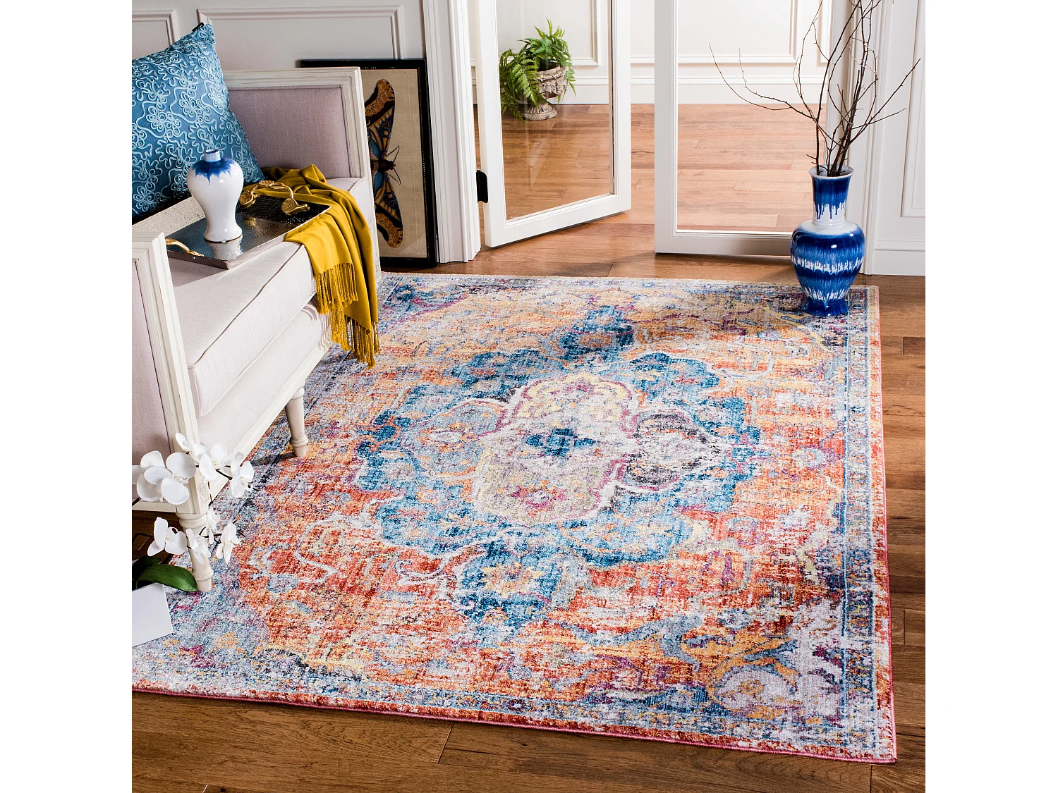 Tapis Bleu/Orange 122 X 183 cm - Ayla