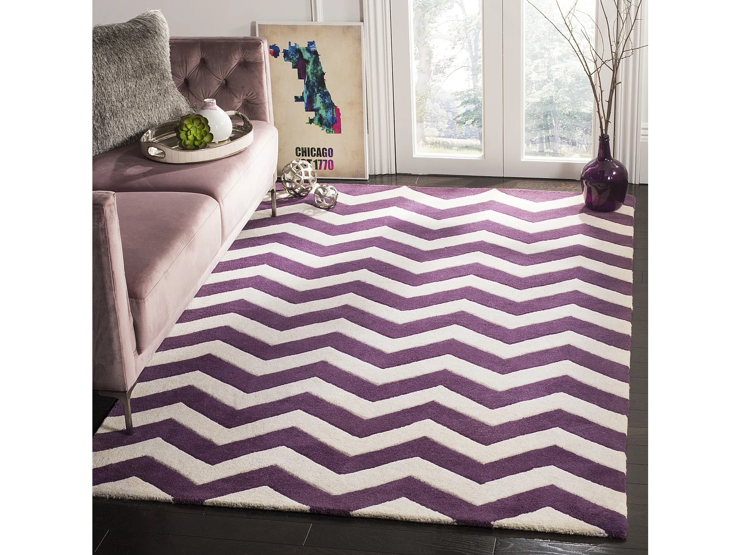 Tapis Violet/Ivoire 122 X 183 cm - Anneliese